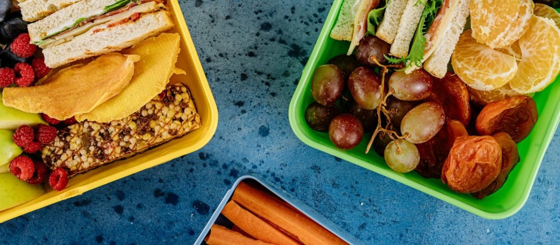 Overhead Shot of Healthy Snacks in Plastic Containers